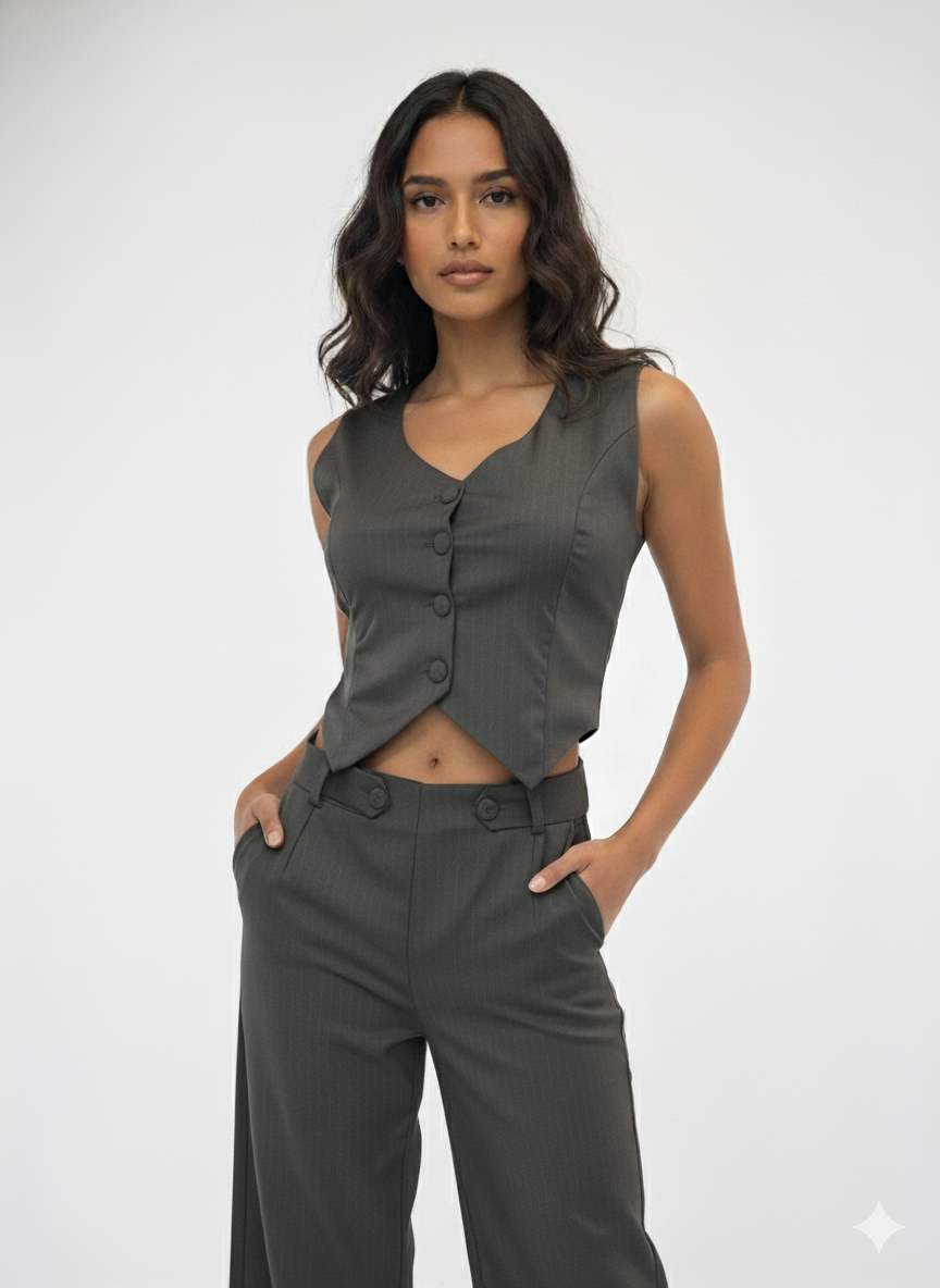 Conjunto en Gabardina pizarra