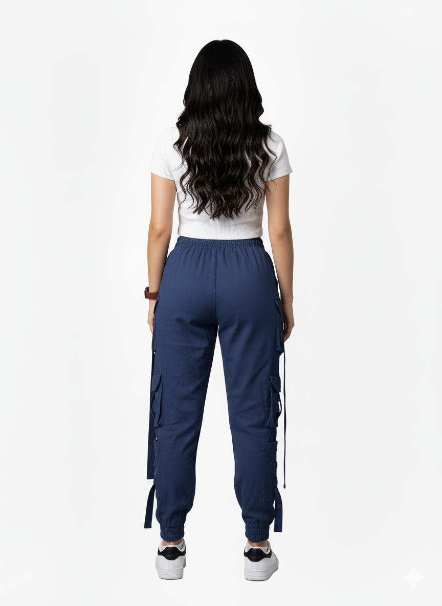 Pantalón Cargo Straps Azul oxford