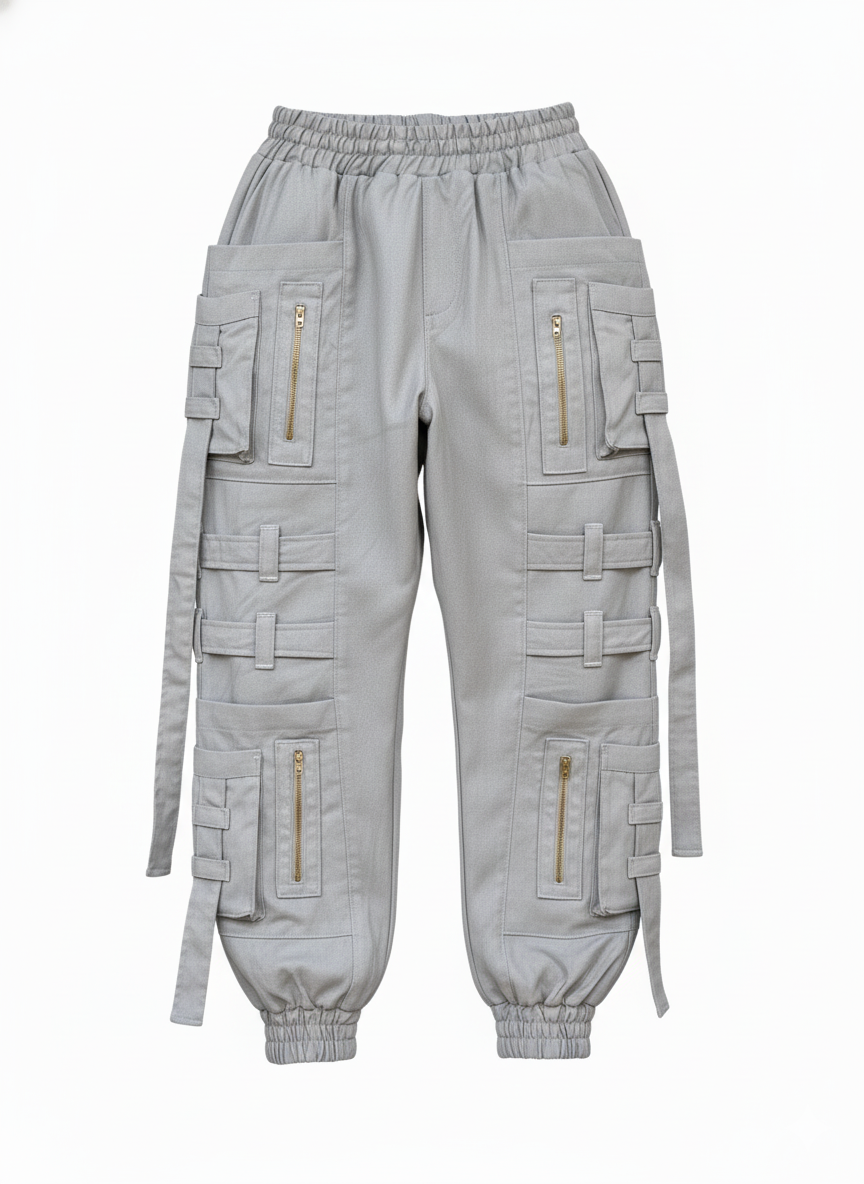 Pantalón Cargo Straps ceniza