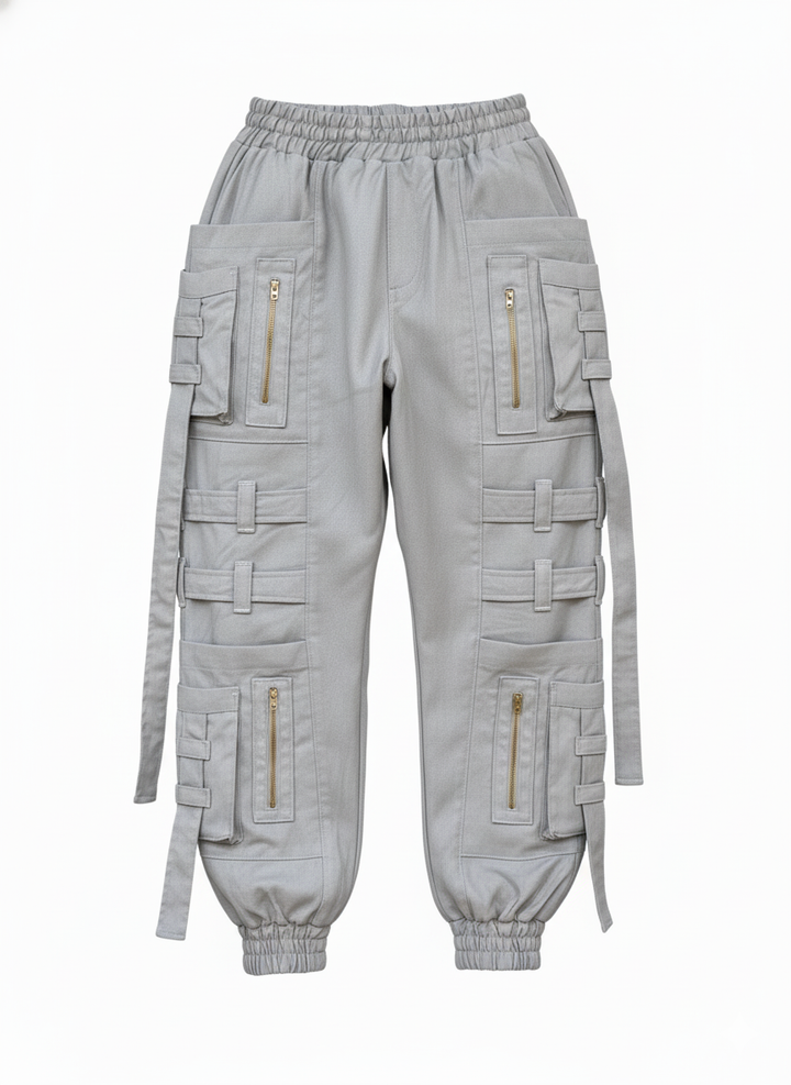 Pantalón Cargo Straps ceniza