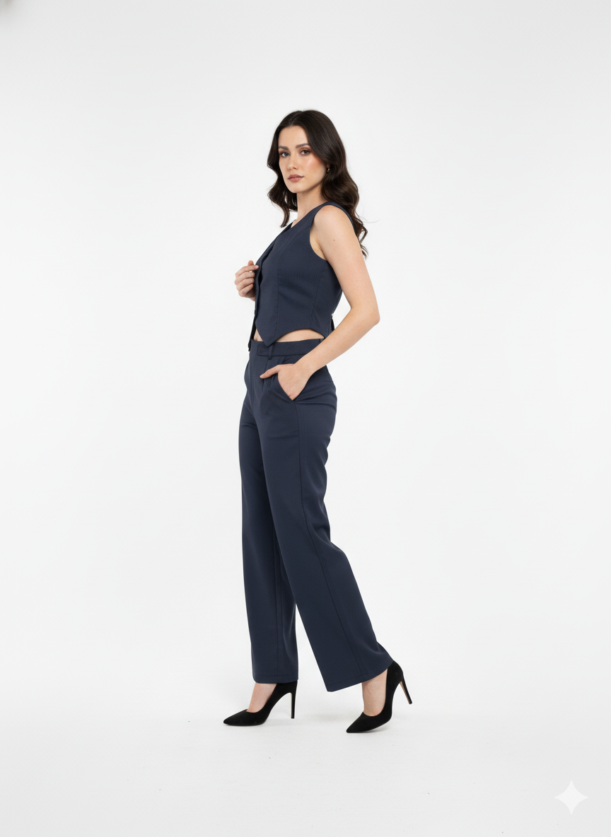 Conjunto en Gabardina Azul