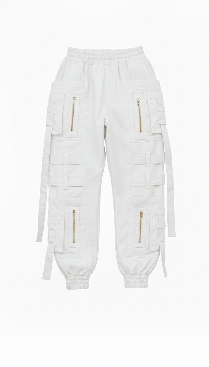 Pantalón Cargo Straps blanco
