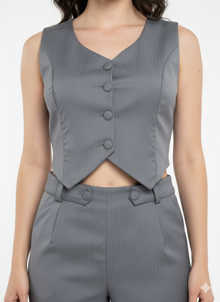 Conjunto en Gabardina gris medio