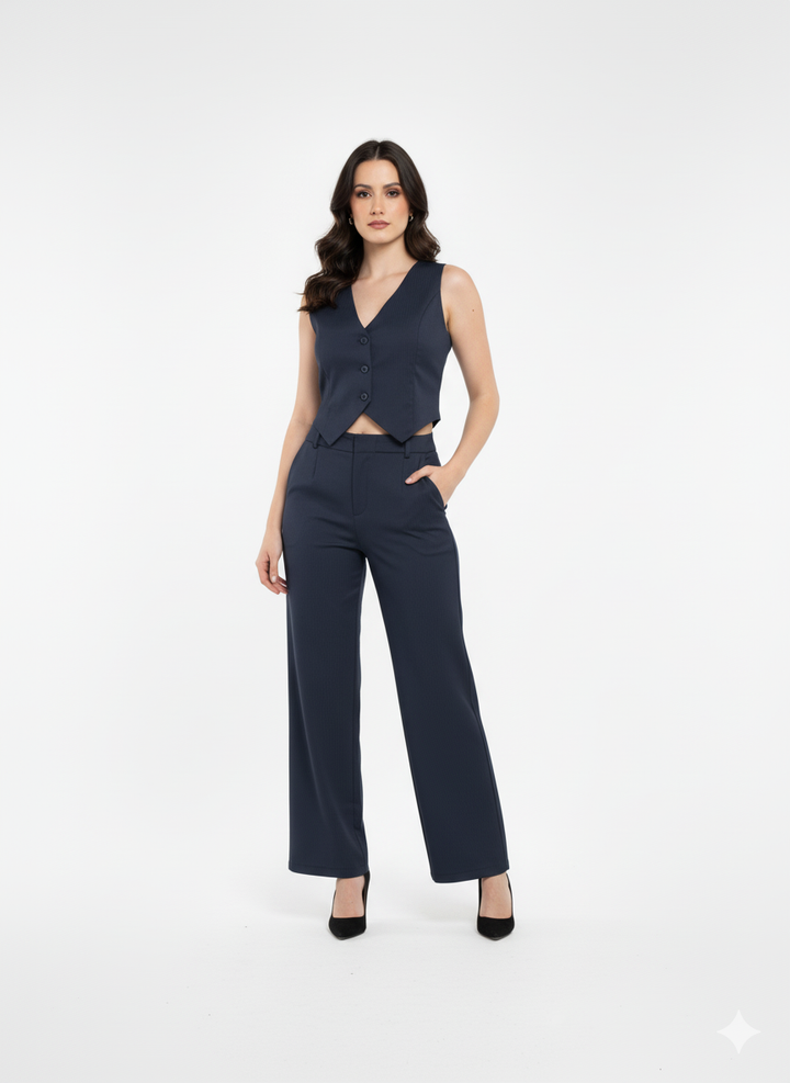 Conjunto en Gabardina Azul