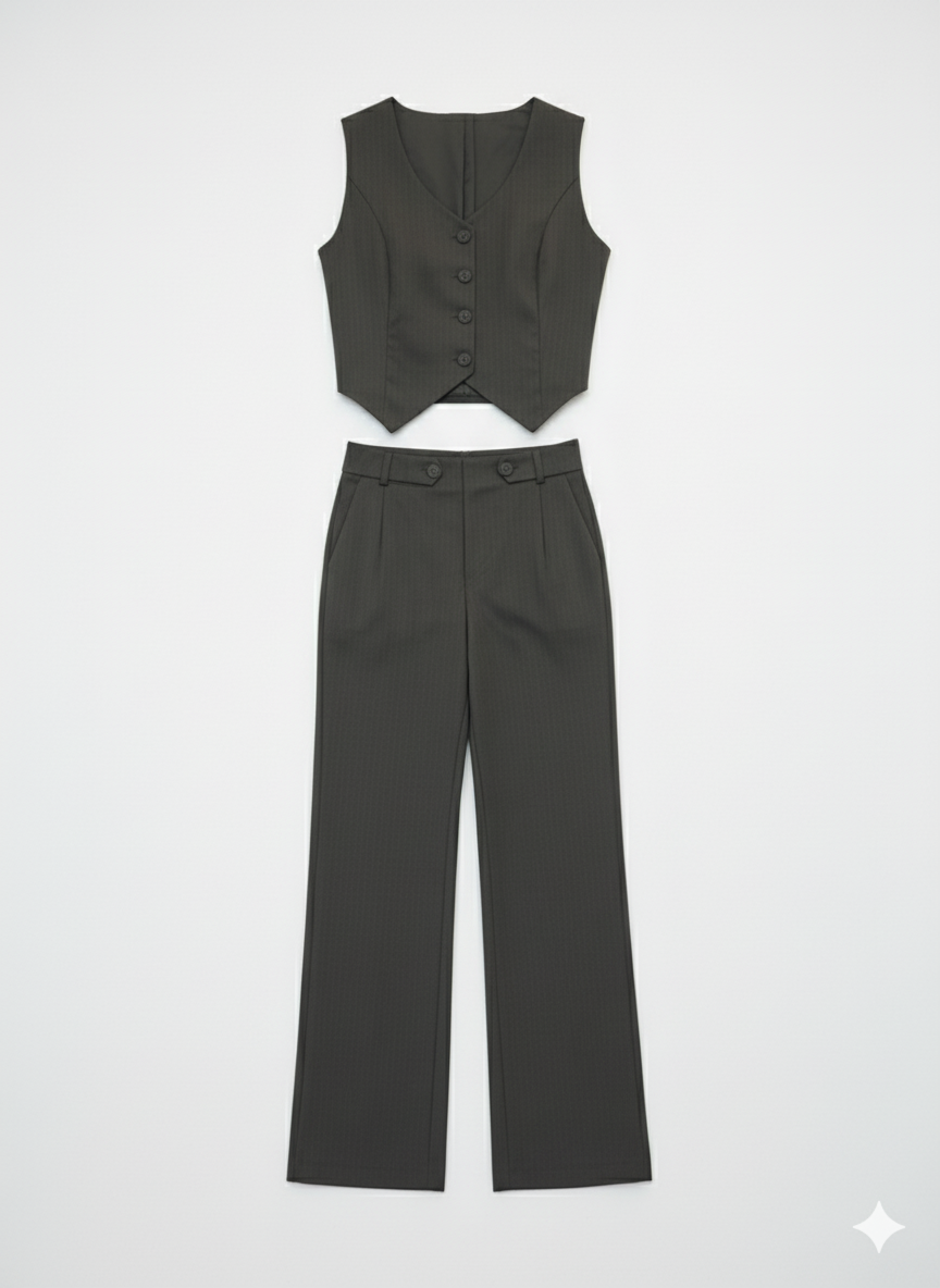 Conjunto en Gabardina pizarra