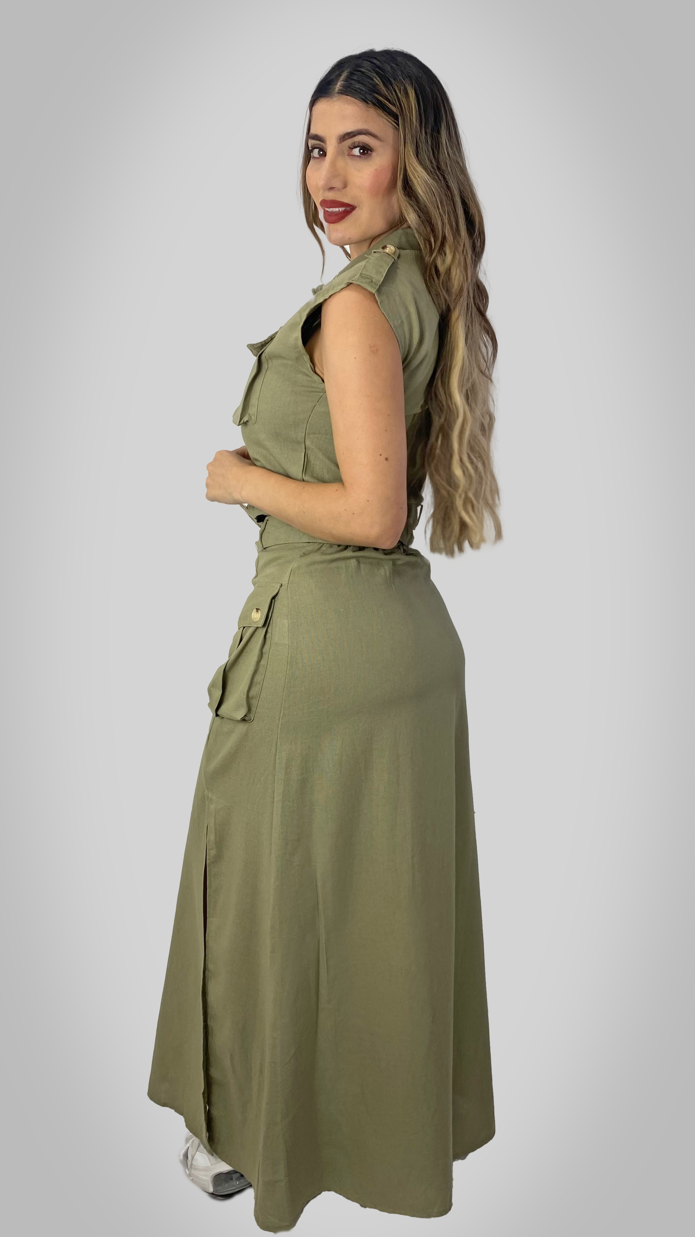 Conjunto Desert Chic verde militar